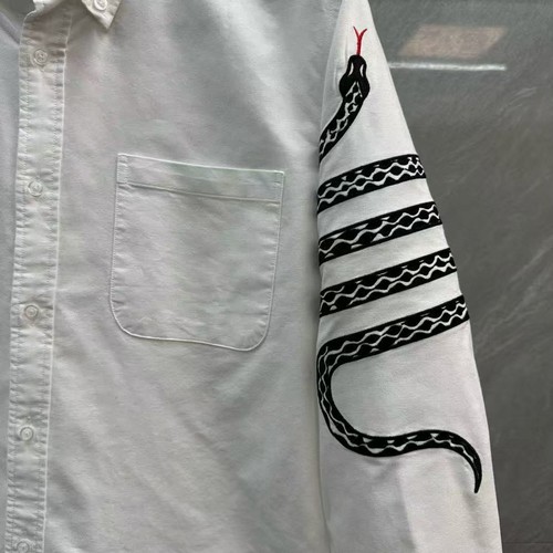 Camisa informal de manga larga bordada de manga larga Thom Browne para hombre/mujer - Imagen 6 de 8