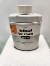 MEDICATED FOOT POWDER UPJOHN  1 1/2 OZ VINTAGE TIN