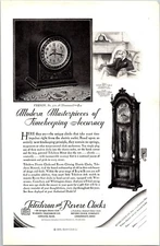 PRINT AD 1929 Telechron Revere Clocks Vernon Louis XIV Prescott Grandfather