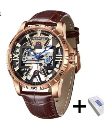Mark Fairwhale Watch Wristwatches Mechanical Automatic Luminous Skeleton Crystal
