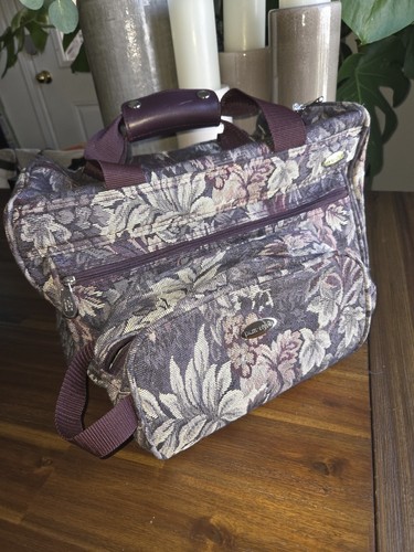 Vtg Pierre Cardin Canvas Floral TapestryTravel Carry On Luggage+cosmetic BagUSA - Picture 8 of 18