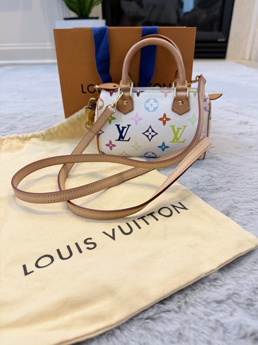 Louis Vuitton Nano Speedy Multicolor Monogram White Canvas Mini