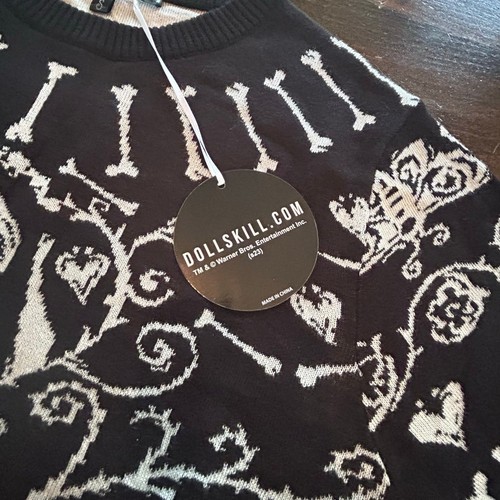 Dolls Kill Grave Confusions Strickpullover Leiche Braut Totenköpfe schwarz Damen Größe S - Bild 5 von 8