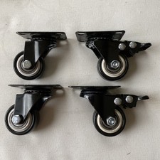 Transport Castors Set Furniture Castors Swivel Castor with Brake Castor Set Black (4 Castors)
