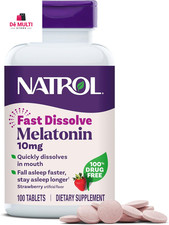 Natrol Melatonin Fast Dissolve Sleep Aid Tablets, Strawberry, 10 mg, 100 Count
