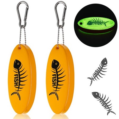 Glow in The Dark Foam Floating Key Chain Oval Shape for Boating Fishing Sailing