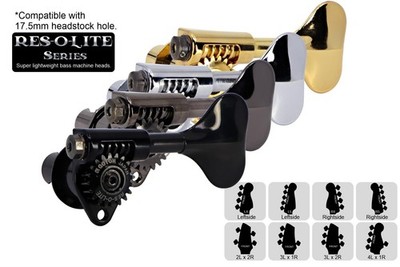 GOTOH GRL510M-12 Res-o-Lite Open Gear Bass Tuner Molded - Preconfigured Set