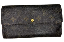 Louis Vuitton Women Monogram Canvas Flap Brown Sarah Wallet Made In Spain