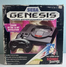Sega Genesis Console Model 1601 Sonic The Hedgehog Bundle System Completed Boxed