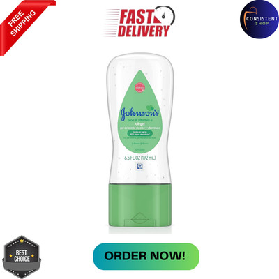 Johnson's Baby Oil Gel with Aloe Vera & Vitamin E, Baby Skin Care, 6.5 oz.