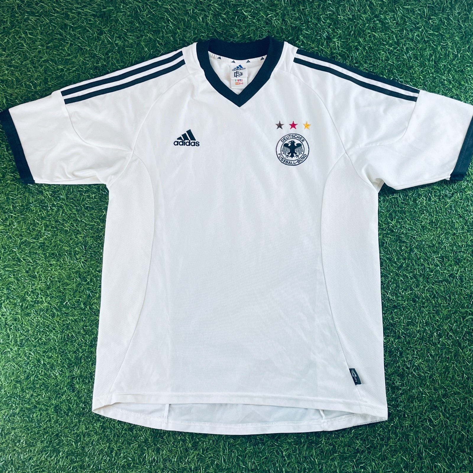 Germany 2002 Official Home Jersey Shirt Kit - US L - World Cup, Vintage