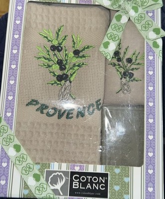COTON BLANC Made in France 3 Pcs. Olive Toilettes Set