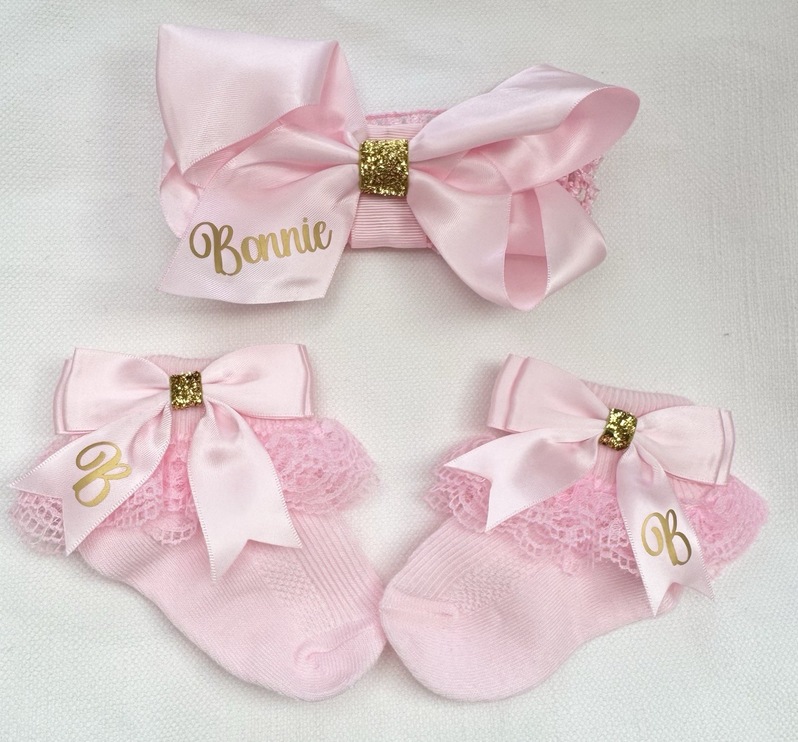 SAOLA OFFERTA 1 SETTIMANA solo fascia e calze personalizzate set 1 iniziale 1 nome bambina