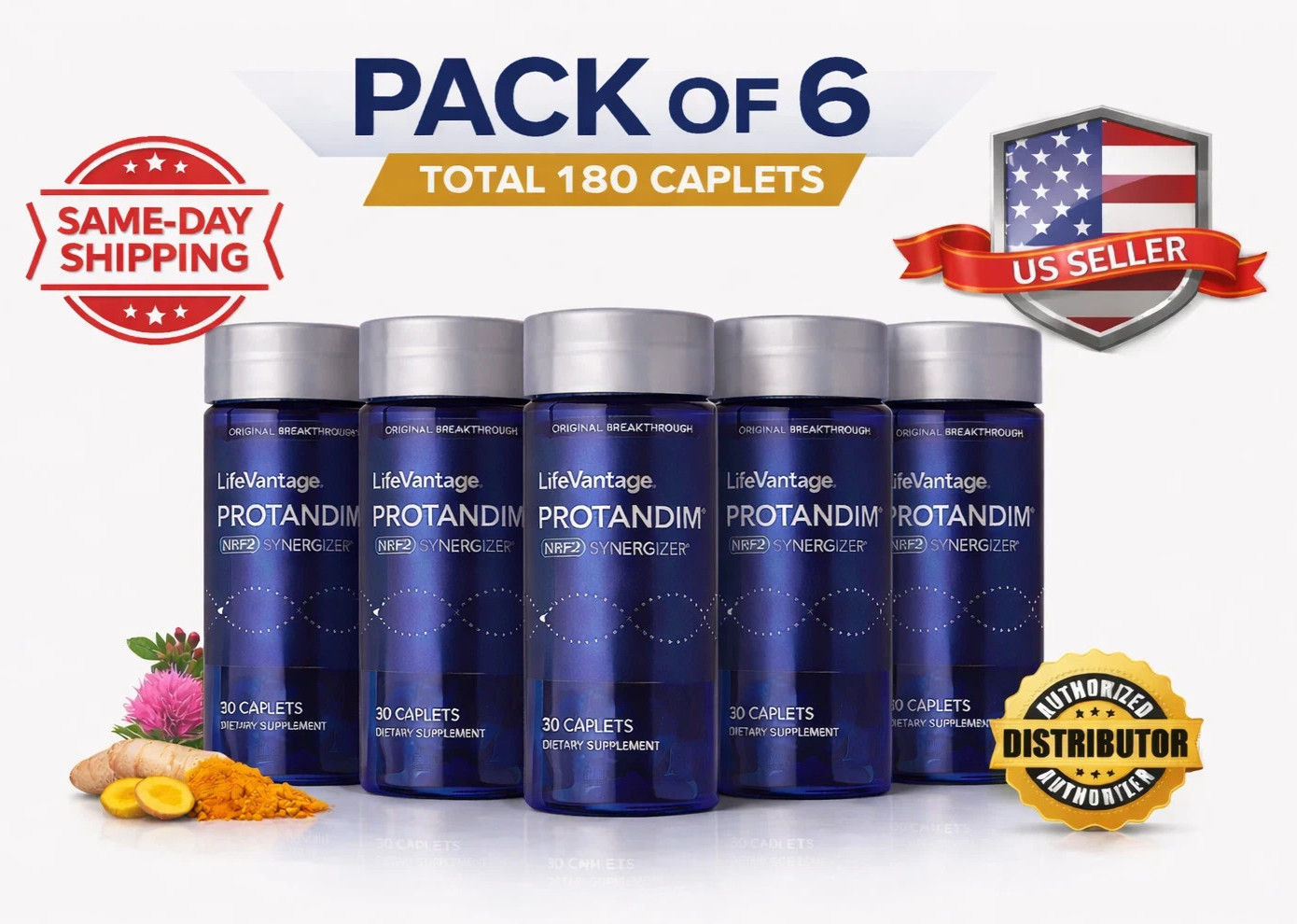 LifeVantage Protandim NRF2 Synergizer 180 Caplets –Pack of 6(180 Caplets) Sealed