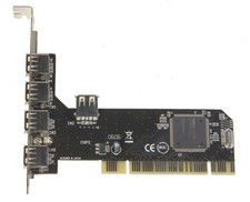 Open Box-4 Port External USB 2.0 with One Internal Shared Port PCI Card