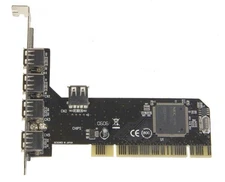 Open Box-4 Port External USB 2.0 with One Internal Shared Port PCI Card