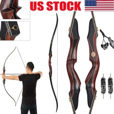 30-50lbs Archery Hunting Bow Target Shooting 60" Takedown Recurve Bow Arrow Set