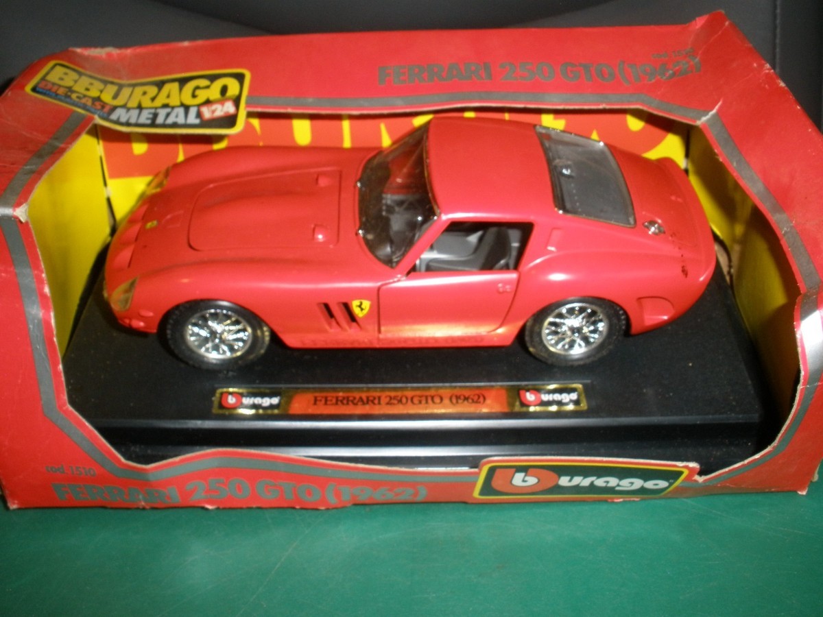 FERRARI 250 GTO 1962 1:24 DIECAST MODEL CAR BY BURAGO in Damaged