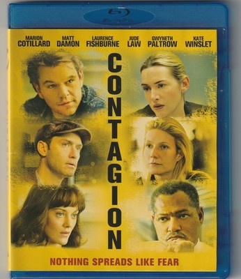 Contagion (2011 Bluray) Blu-Ray Case, Original Artwork -Matt Damon, Kate Winslet
