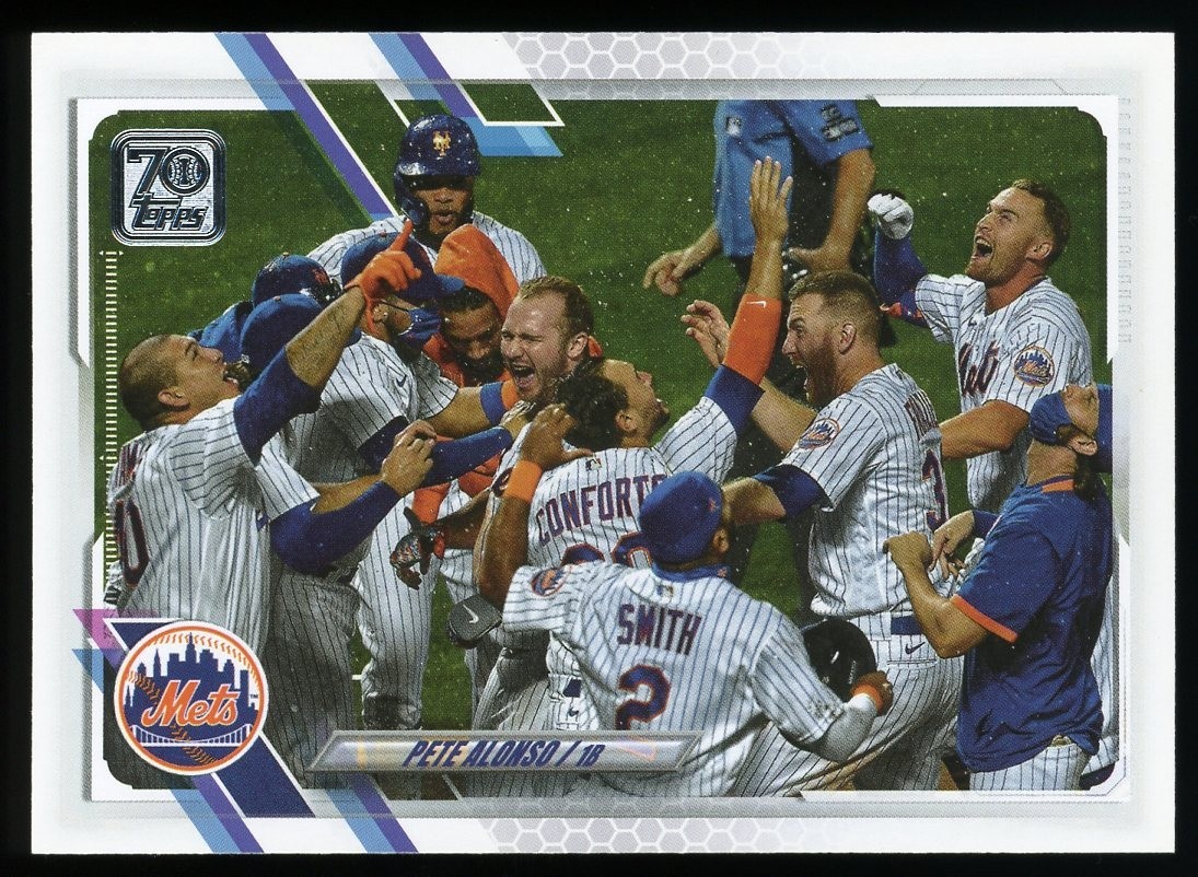 Pete Alonso 2021 Topps #84 Celebrating Image Variation SSP Super SP Mets