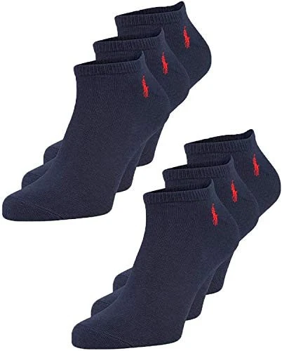 Polo Ralph Lauren Mens Six Pk Low Cut Classic Sport Socks in Navy Sock Sz 10-13