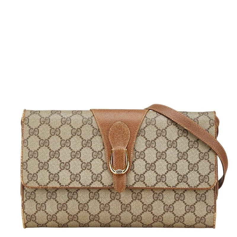 Gucci Gg Supreme ancien sac à bandoulière bandoulière 94.02.050 beige marron pvc cuir Wo