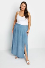 Yours Curve Women's Plus Size Chambray Maxi Skirt