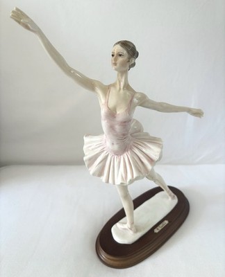 RARE A. Santini Ballerina Signed Figurine Sculpture Art 15  WOOD BASE