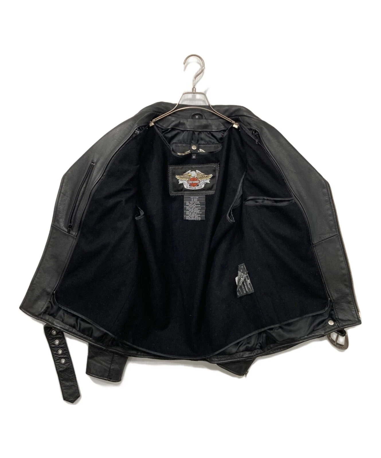 Harley-Davidson Double Leather Riders Jacket Men's Size M Black image 3