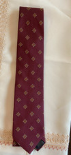Brooks Brothers 100 Silk Burgundy Gold Geometric Tie Made in USA