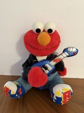 Vintage Rock N Roll Elmo w/ Guitar Plays Music And Shakes Works Great Tyco 1998