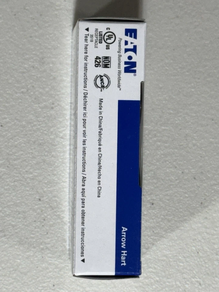 Receptáculo dúplex de alta resistencia Eaton Arrow Hart 15A 125V marrón - Lote de 30 nuevos Foto 3 de 4