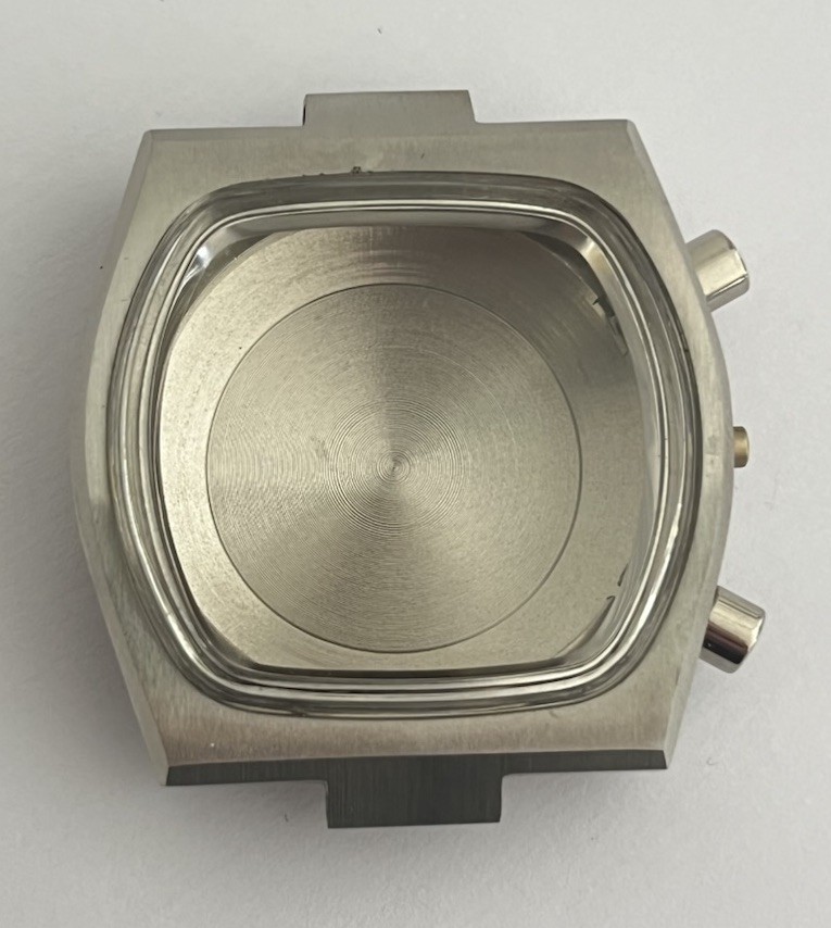 Boîtier de montre chronographe vintage 38.1 mm en acier de stock ancien
