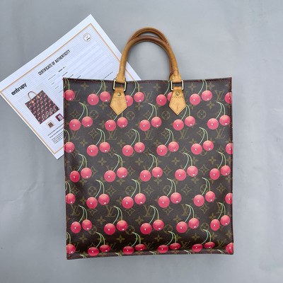 Louis Vuitton Cerise Cherry Sac Plat Brown Monogram Canvas Tote
