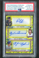 2024 Bowman Sterling Triple Auto Canary  Skenes Crews Langford 1/3 PSA 10 POP 1