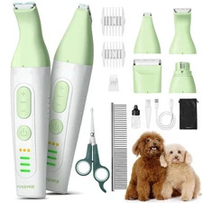 Dog Grooming Kit, 4 in 1 Pet Clippers for Grooming Supplies, Cordless Dog Paw...