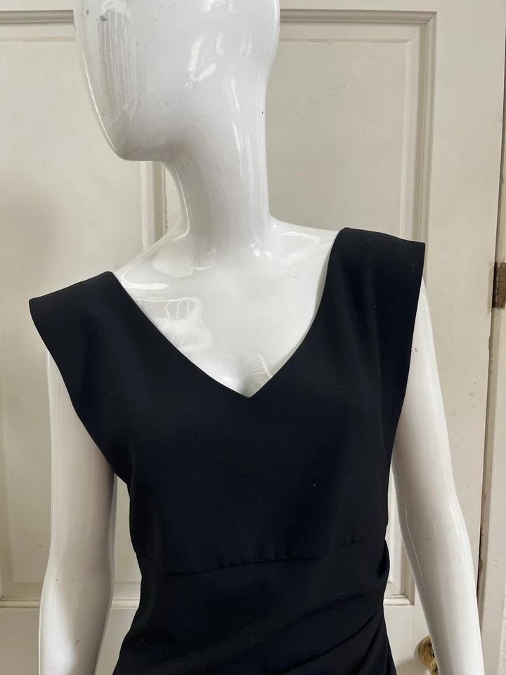 DIANE VON FURSTENBERG ¡NUEVO SIN ETIQUETAS! Vestido vaquero negro BEVIN cuello en V sin mangas talla 8 Foto 2 de 4