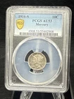 1916-S PCGS AU53 Mercury Dime 10c - San Francisco Mint