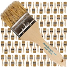 Pro Grade - Chip Paint Brushes - 96 Pack - 2 Inch - 2, Light Brown 
