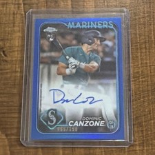 2024 Topps Chrome Dominic Canzone Mariners Blue Refractor Auto /150 #RA-DC