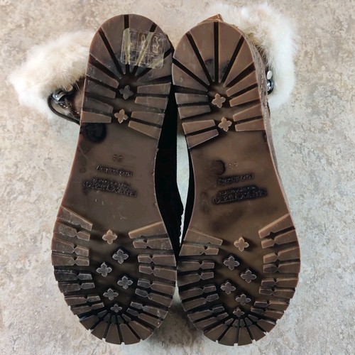 El Vaquero Fur Boots Womens Size 38 / 7.5 - 8 Suede Leather Italy Made *Tried On - Picture 6 of 11