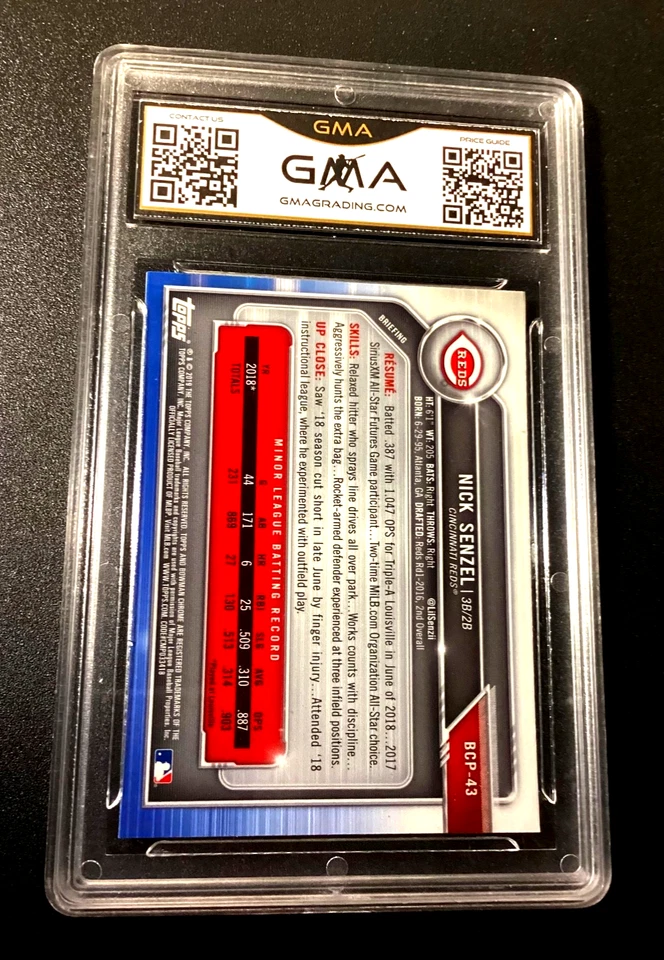 Nick Senzel Rookie Gem Mint 10 2019 Bowman Chrome Refractor Mega Rare #1 RC $$$ - Image 2 of 4