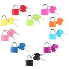 10Pcs Suitcase Locks with Keys,Small Luggage Padlocks,Multicolor Metal Padlocks