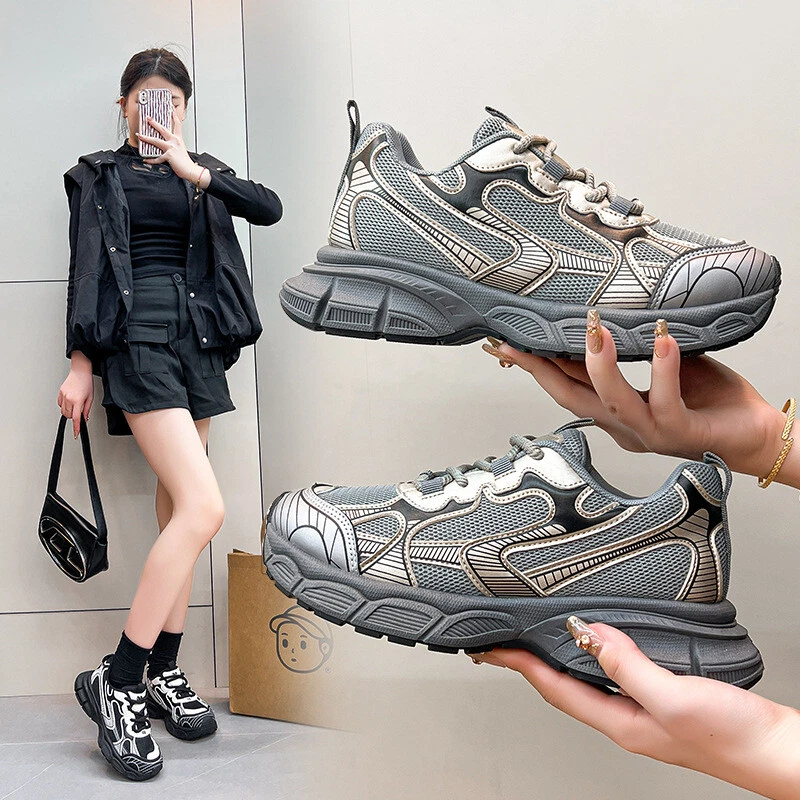 New Korean version round toe tie up thick sole sports shoes casual women's shoes - Image 3 of 4