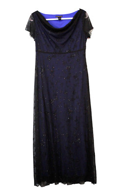 Vintage 90s Y2K Maxi Dress Size 8 Evening Formal Cowl Neck Flowy Gothic Romantic