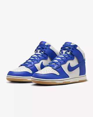 Nike Dunk Hi Retro Se Men's Size Phantom/Racer Blue-Pale Ivory