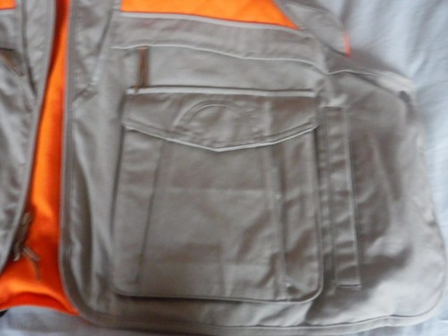 Cabelas Orange And Brown Mens Hunting Vest Size Large Pre Owned - Picture 7 of 9