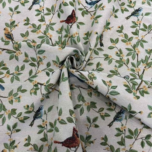 Robin Redbreast Birds Vintage French Jacquard Tapestry Upholstery Fabric BTY - Picture 18 of 25