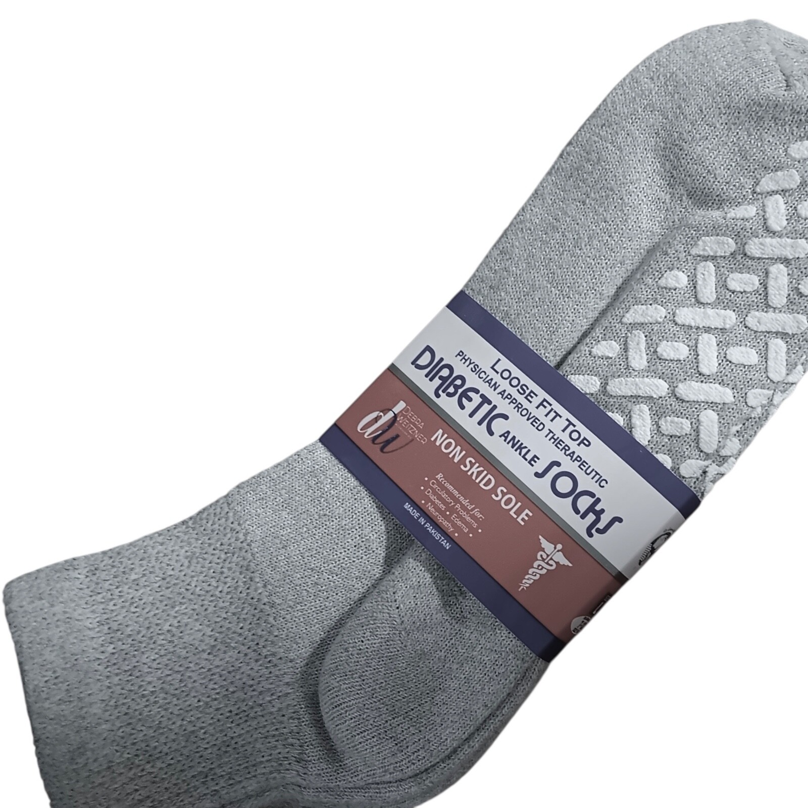 SAOLA Confezione da 3 calze Debra Weitzner per diabetici suola antiscivolo vestibilità ampia taglia L 10 13
