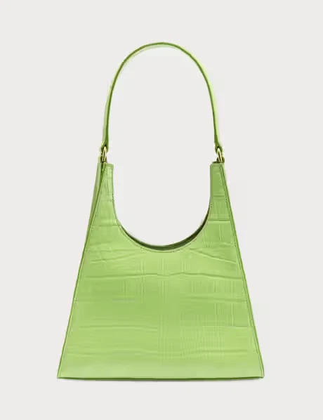 NUEVO STAUD Rey Croc Bolso de Hombro Cuero Repujado PISTACHO/100% AUTÉNTICO Foto 4 de 4